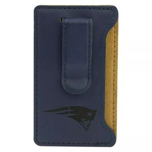 NFL New England Patriots Leather Stick-on Wallet Money Clip For Phones